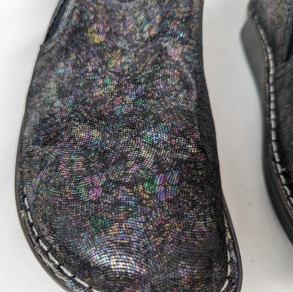 Alegria sz 40/9.5 Leather Slip On Brook Tranquil Multi Color Shoes Double Gore - Picture 11 of 14